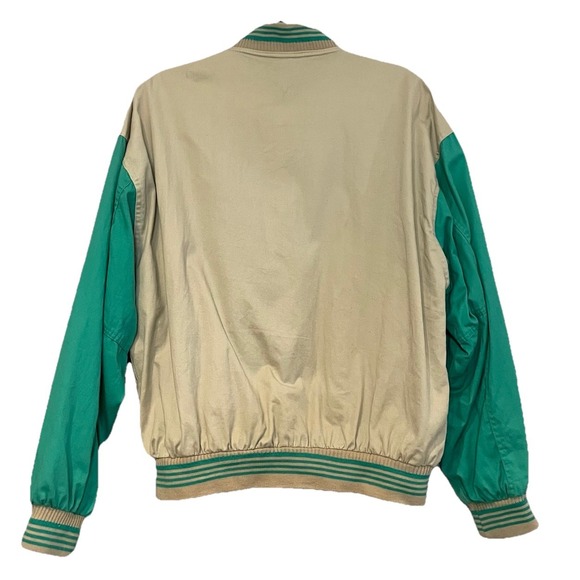 VTG Perth Sports Club Australia Green & Beige Varsity Bomber Jacket Size Large - Picture 2 of 9
